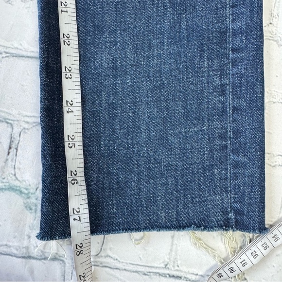 MOTHER Denim Scrapper Cuff Ankle Fray Unstitched blue Jeans size 25 - Picture 5 of 16